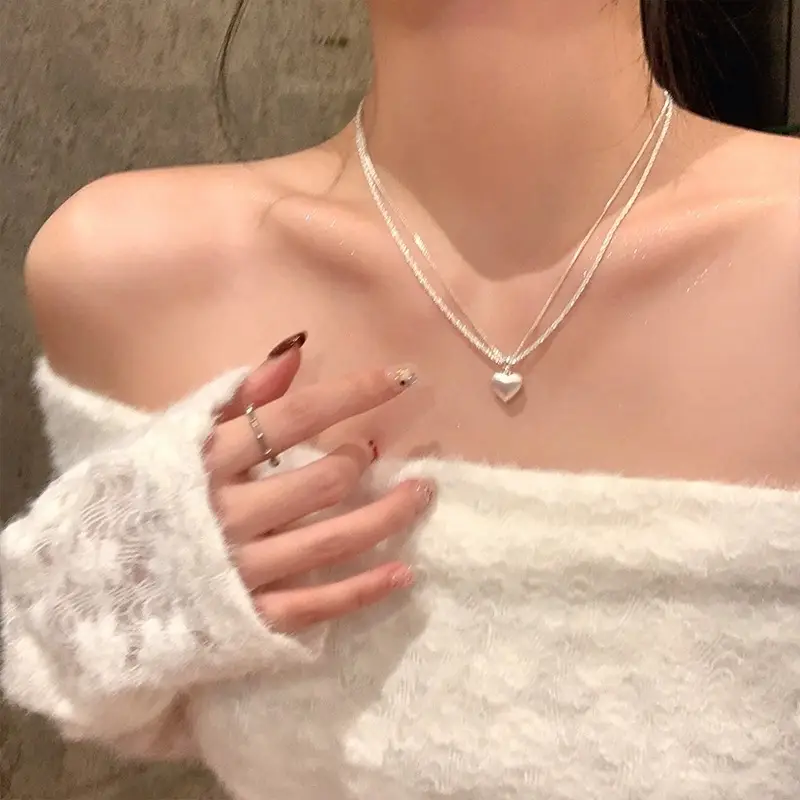Titanium Steel Zircon Bow Clavicle Necklace for Women - Image 7