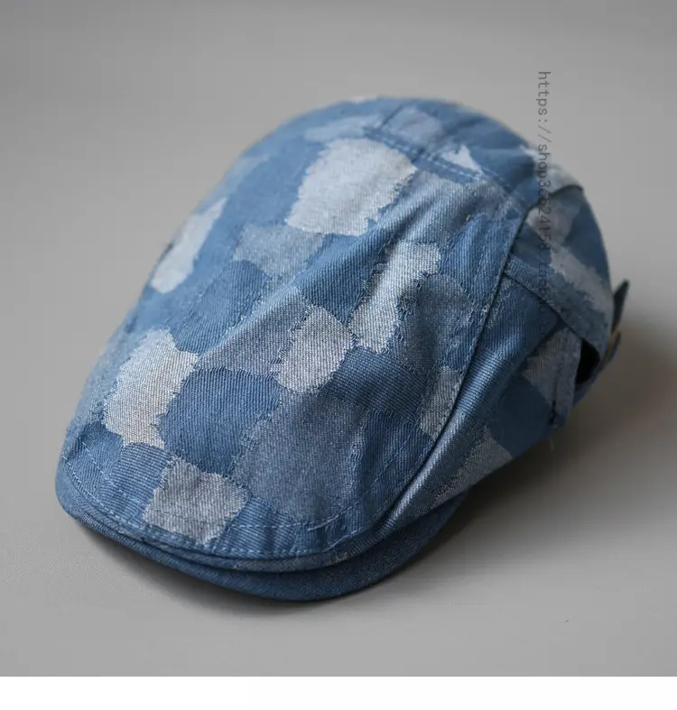 Korean Denim Cap Men Women Spring Summer Blue - Image 3