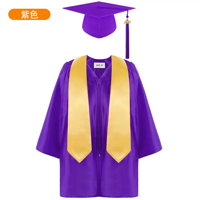 Purple Knitted Graduation Suit for Kids Kindergarten Primary School - Image 5