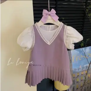 2023 New Girls' Parental Dress Mother & Shorts Set Pink - Image 3