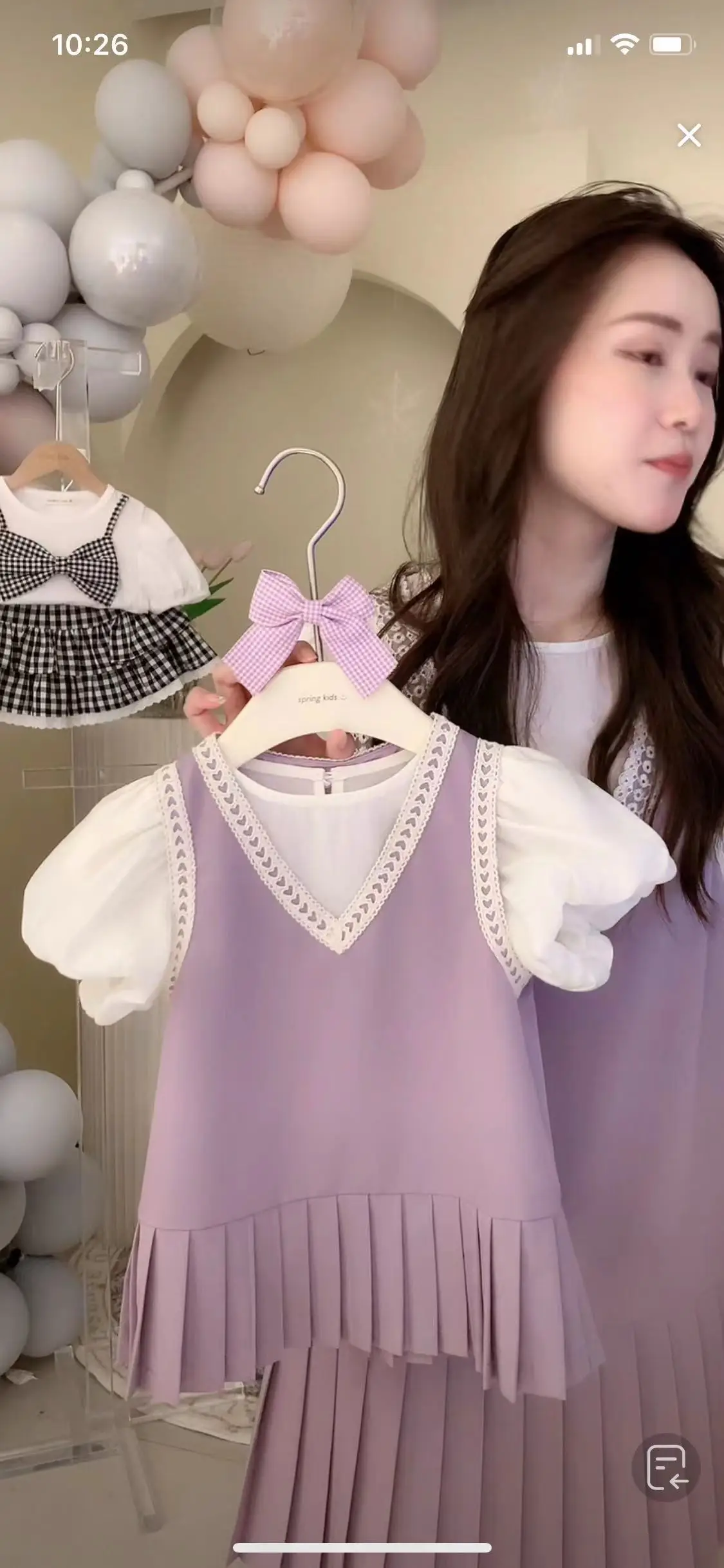 2023 New Girls' Parental Dress Mother & Shorts Set Pink — feature 6