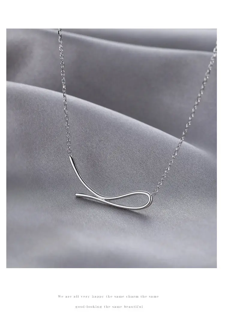925 Silver Geometric Line Necklace for Women — feature 11