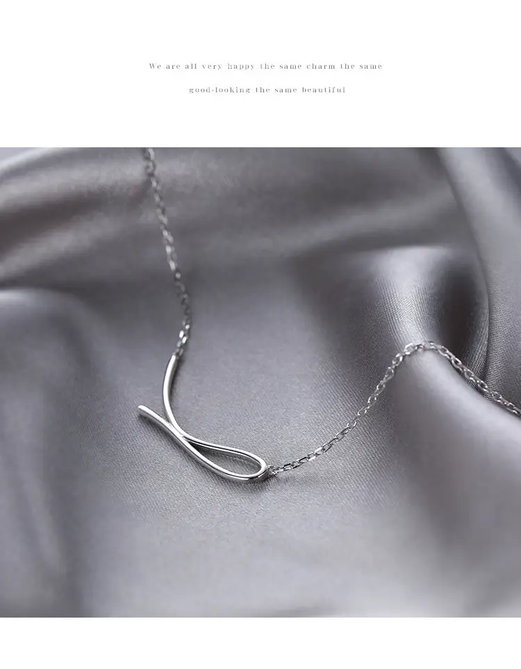 925 Silver Geometric Line Necklace for Women — feature 8