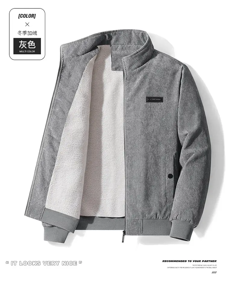 Men's New Corduroy Jacket Tan Spring Collar Lapel — feature 16