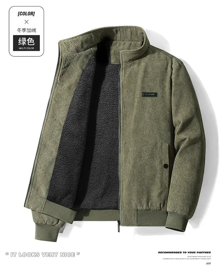 Men's New Corduroy Jacket Tan Spring Collar Lapel — feature 17