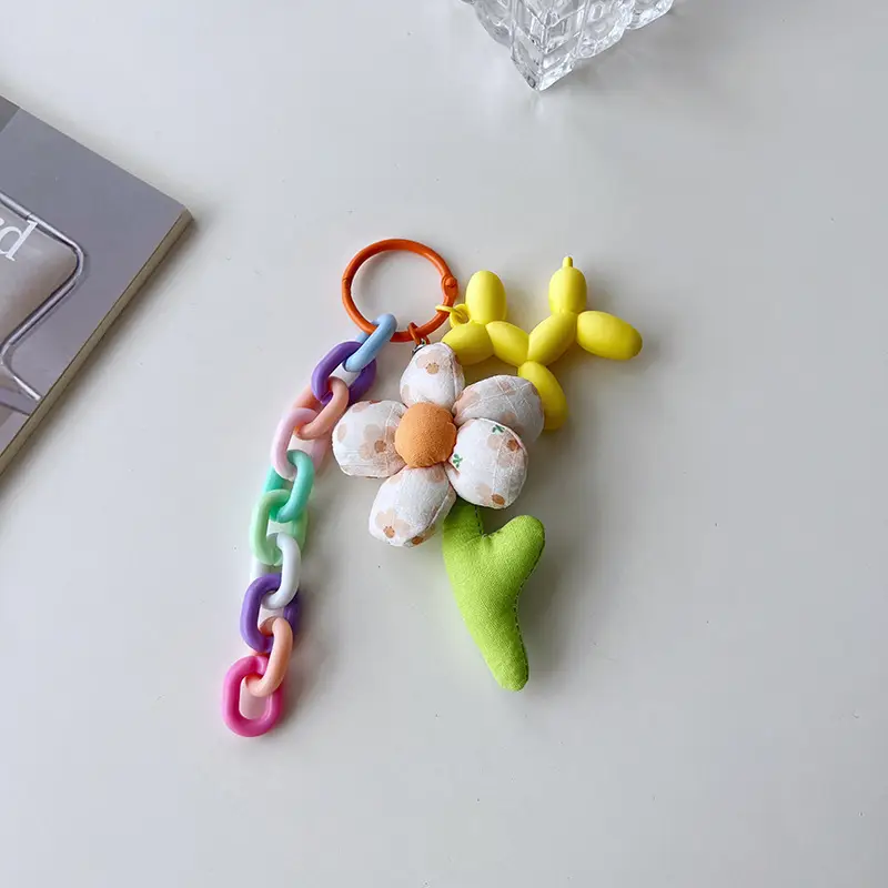 Yellow dog + orange flower chain