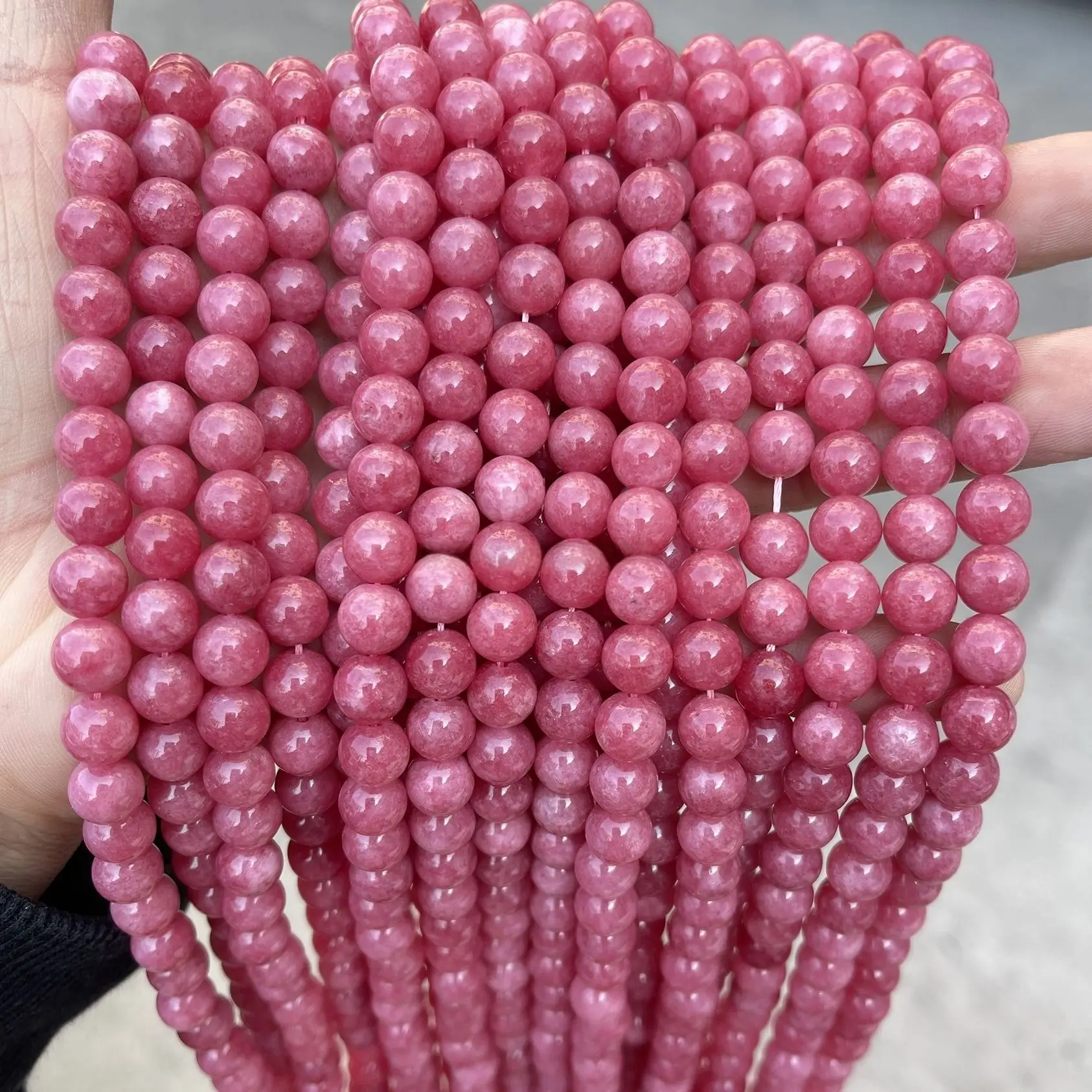 Rose Jade Rhodolite Beads for DIY Jewelry