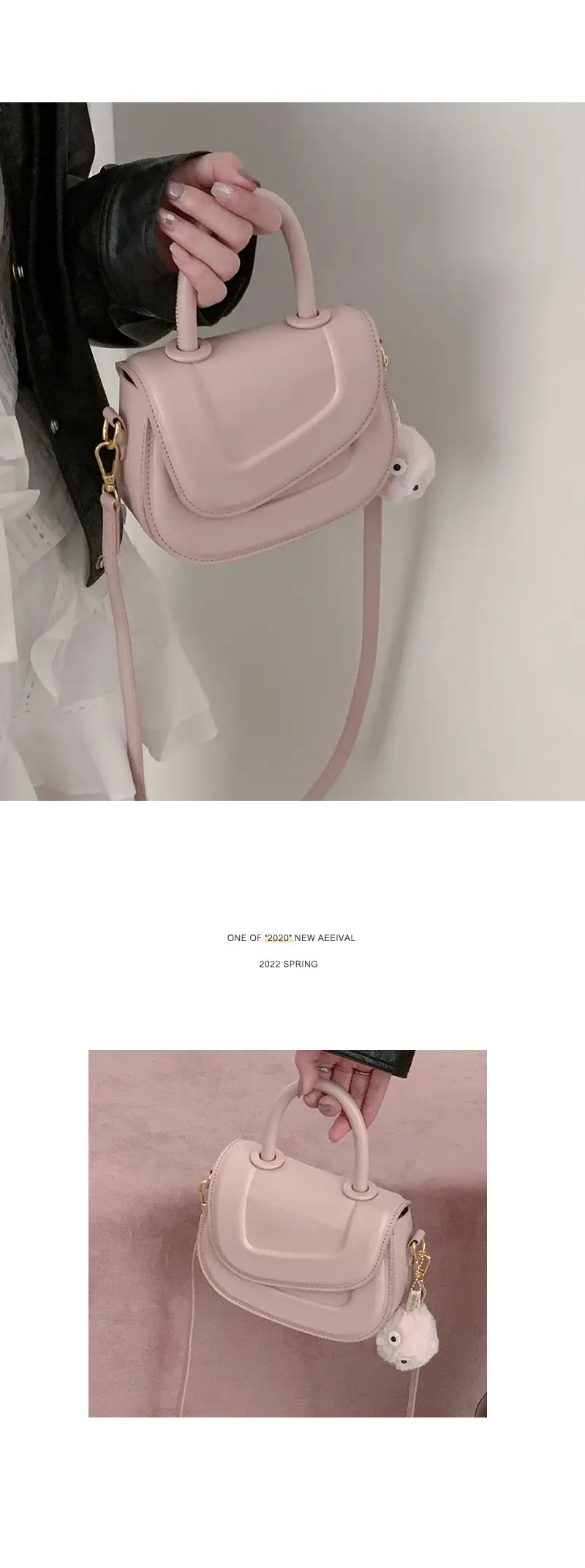 Women's White Square Shoulder Bag 2023 Korean Style — feature 26