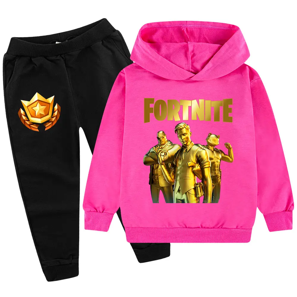 Kids Hoodie Sweatshirt Set Yellow Black Gold Graphic Medium Large