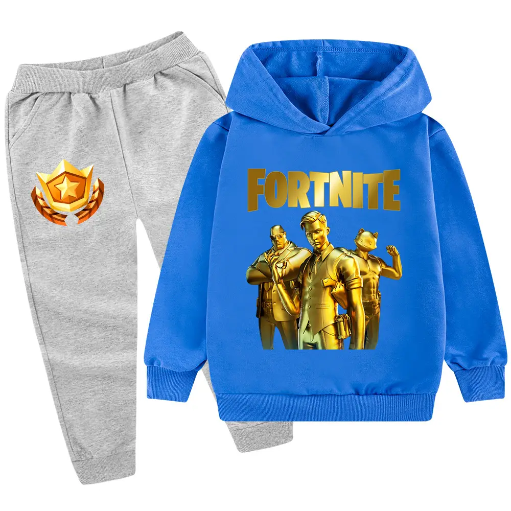 Kids Hoodie Sweatshirt Set Yellow Black Gold Graphic Medium Large — feature 17