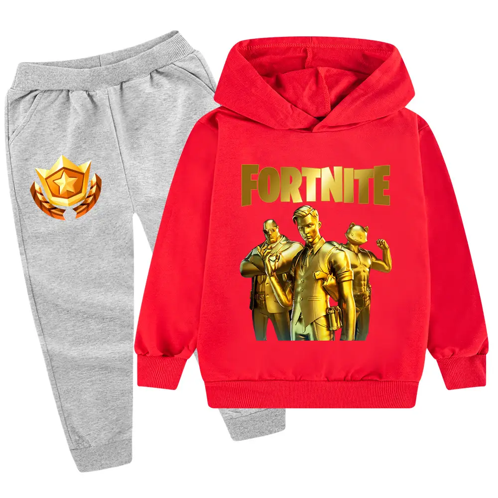 Kids Hoodie Sweatshirt Set Yellow Black Gold Graphic Medium Large — feature 18