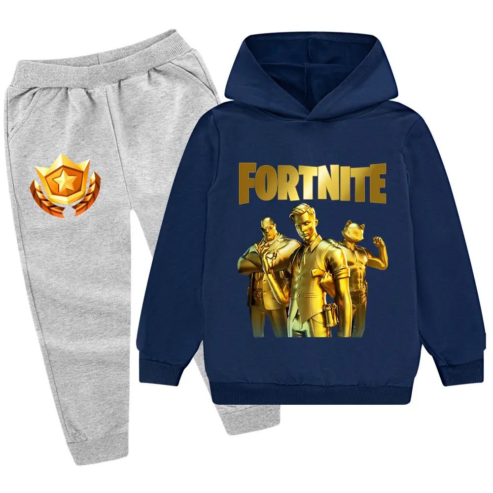 Kids Hoodie Sweatshirt Set Yellow Black Gold Graphic Medium Large — feature 19