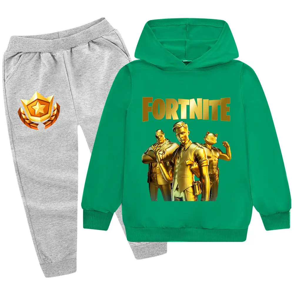 Kids Hoodie Sweatshirt Set Yellow Black Gold Graphic Medium Large — feature 26