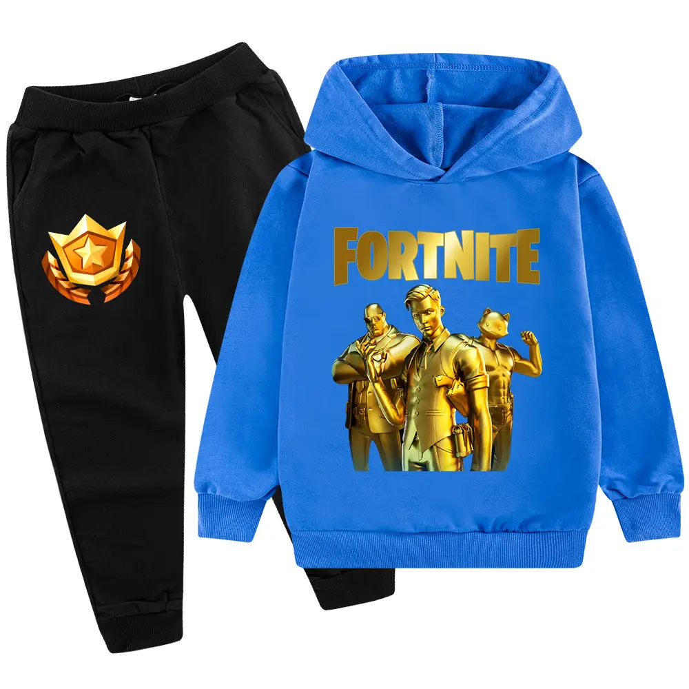 Kids Hoodie Sweatshirt Set Yellow Black Gold Graphic Medium Large
