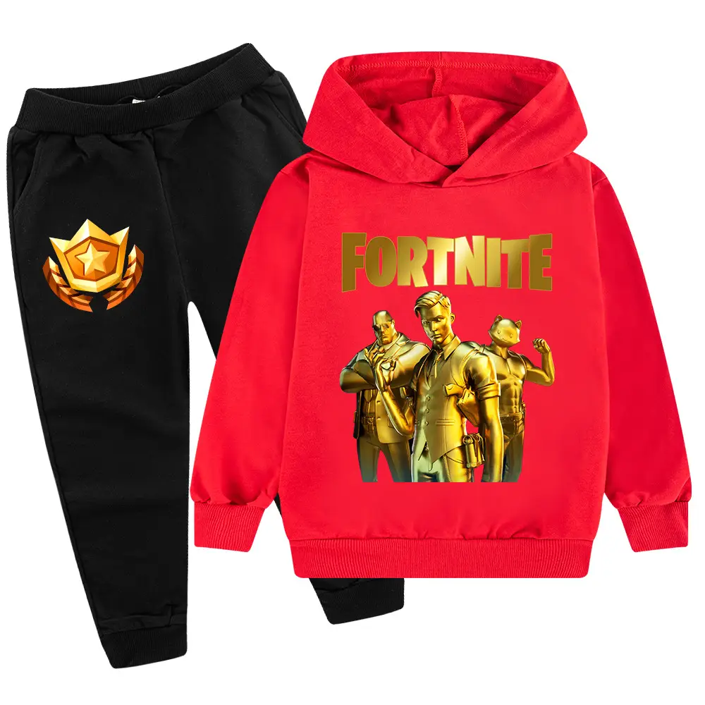Kids Hoodie Sweatshirt Set Yellow Black Gold Graphic Medium Large
