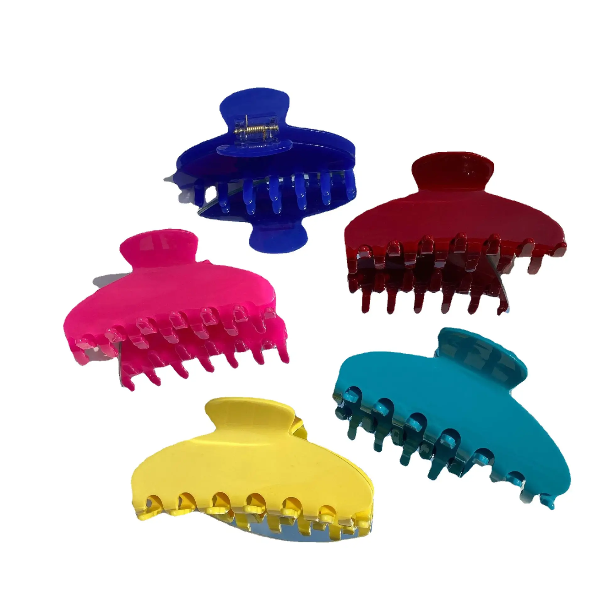 Hot Red Acetate Hair Clip with Color Changing Shark Design - Image 20