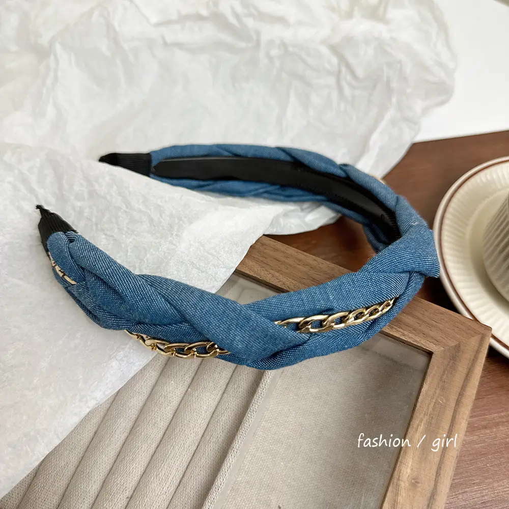 Women Denim Cowboy Hairband with Bow — feature 15