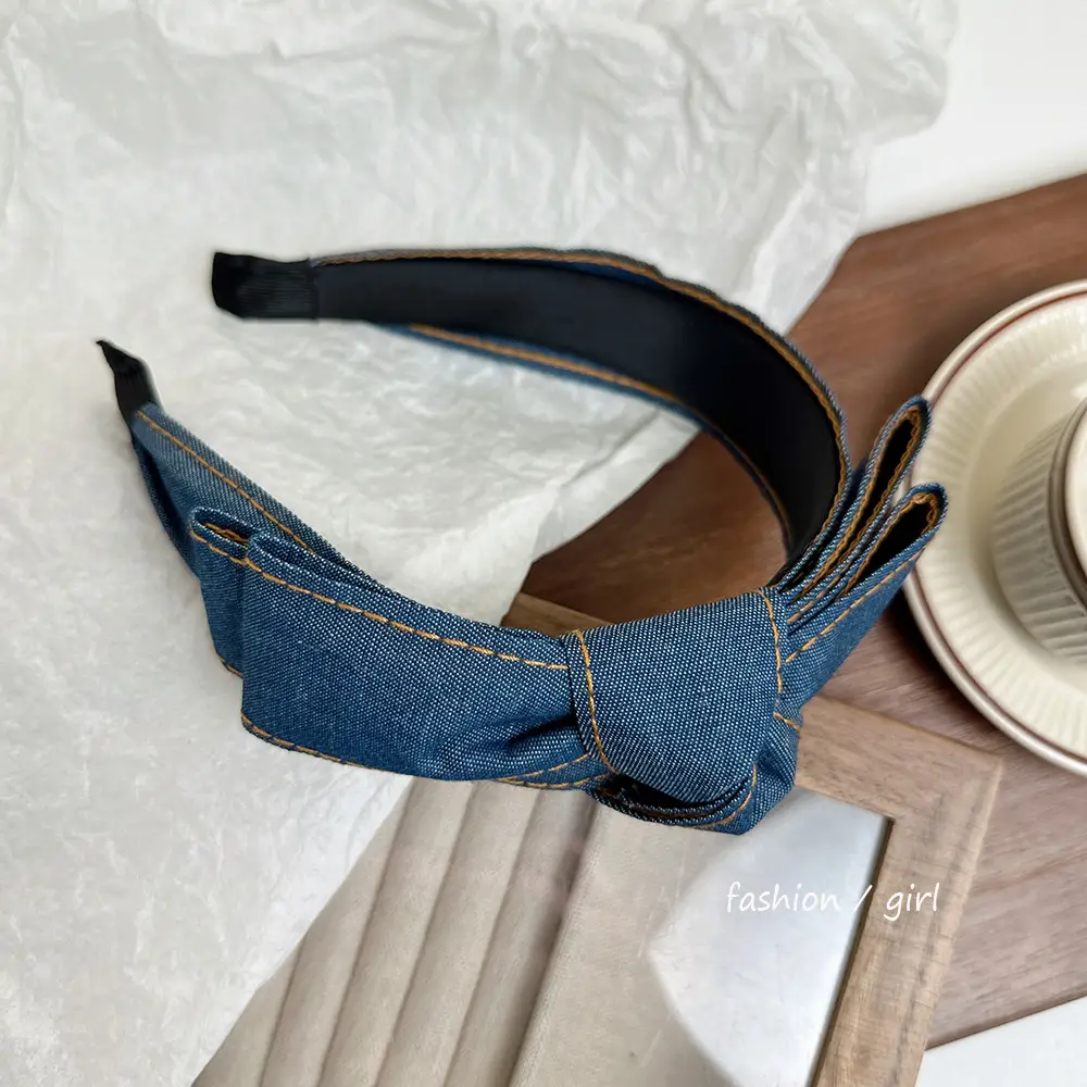 Women Denim Cowboy Hairband with Bow — feature 16