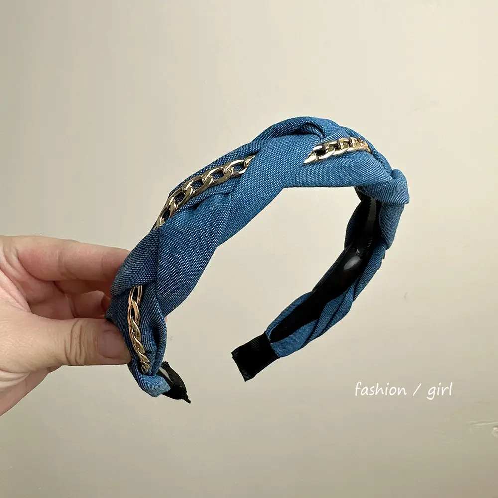 Women Denim Cowboy Hairband with Bow — feature 6
