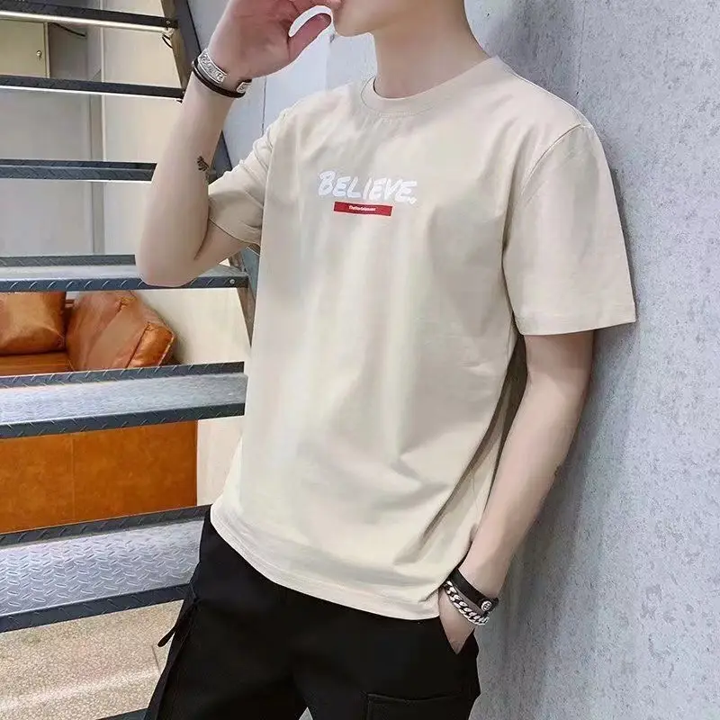 Men Black T-Shirt Short Sleeve Slim Fit Summer Wear - Image 2