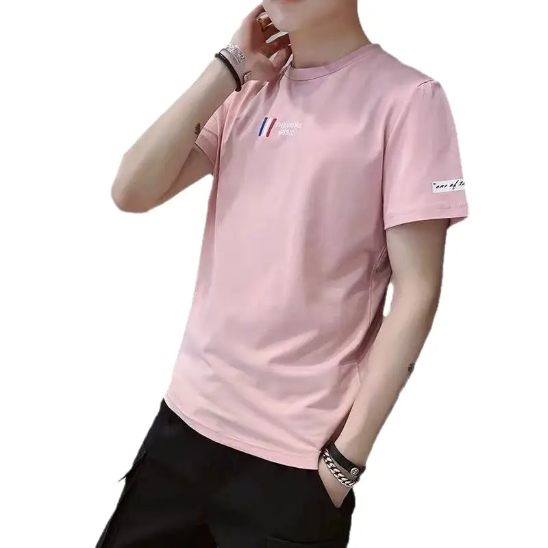 Men Black T-Shirt Short Sleeve Slim Fit Summer Wear - Image 12