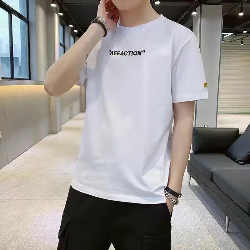 Men Black T-Shirt Short Sleeve Slim Fit Summer Wear - Image 6