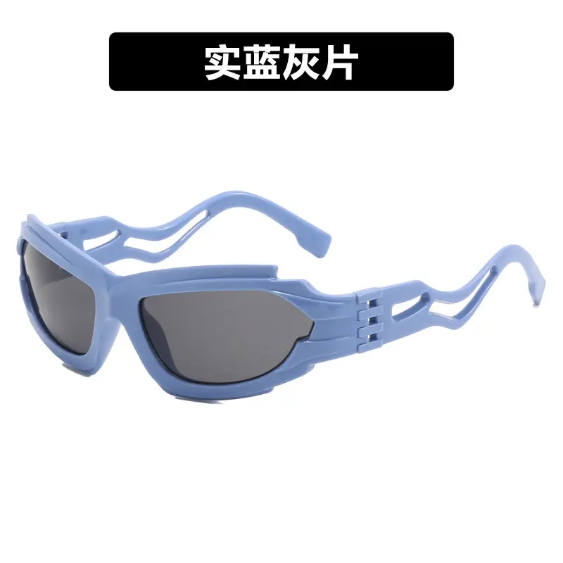 Futuristic Blue Sunglasses for Men 2023 - Image 8