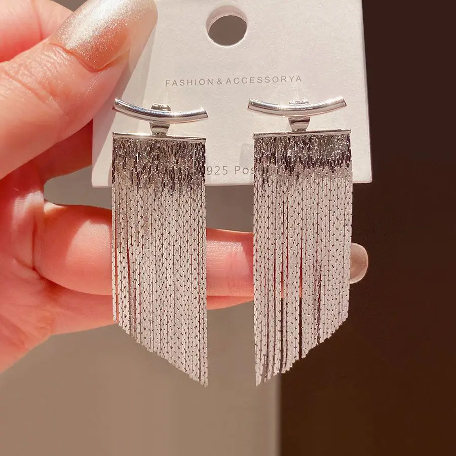 S925 Gold Chain Tassel Earrings for Women — feature 2