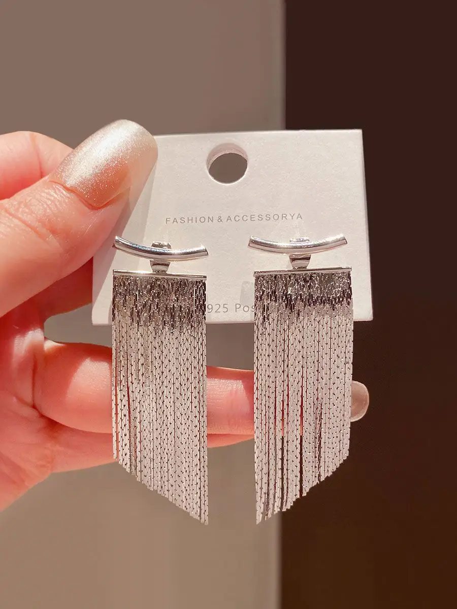 S925 Gold Chain Tassel Earrings for Women — feature 4