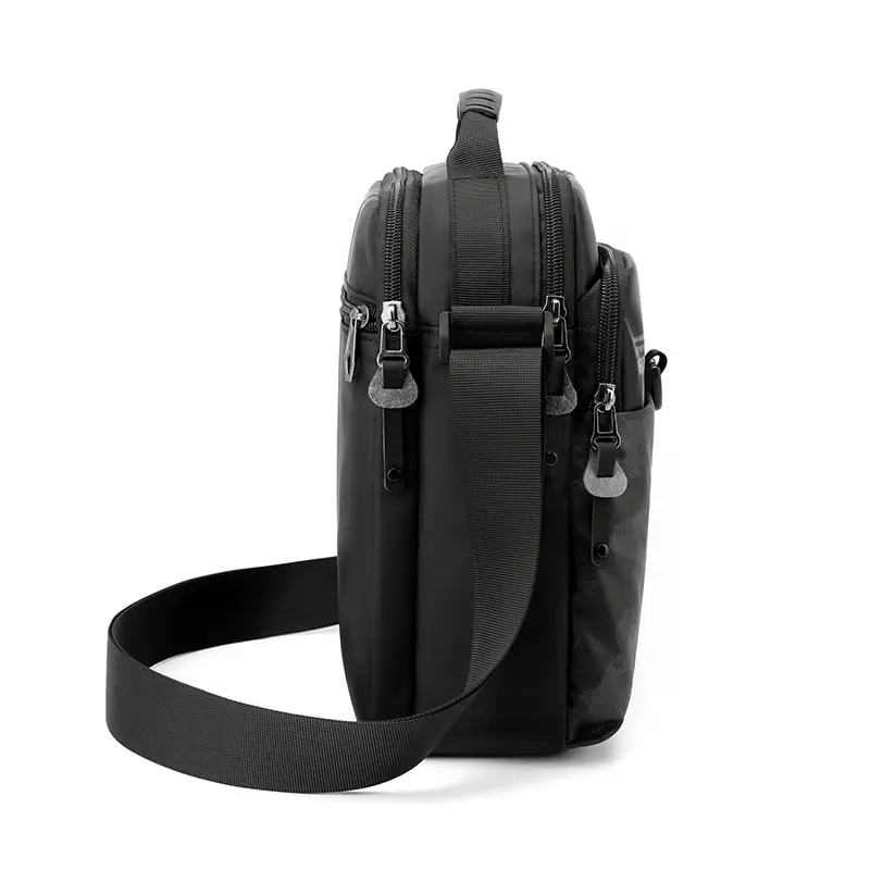 Men's Black Camo Shoulder Bag with We Power Logo - Image 7
