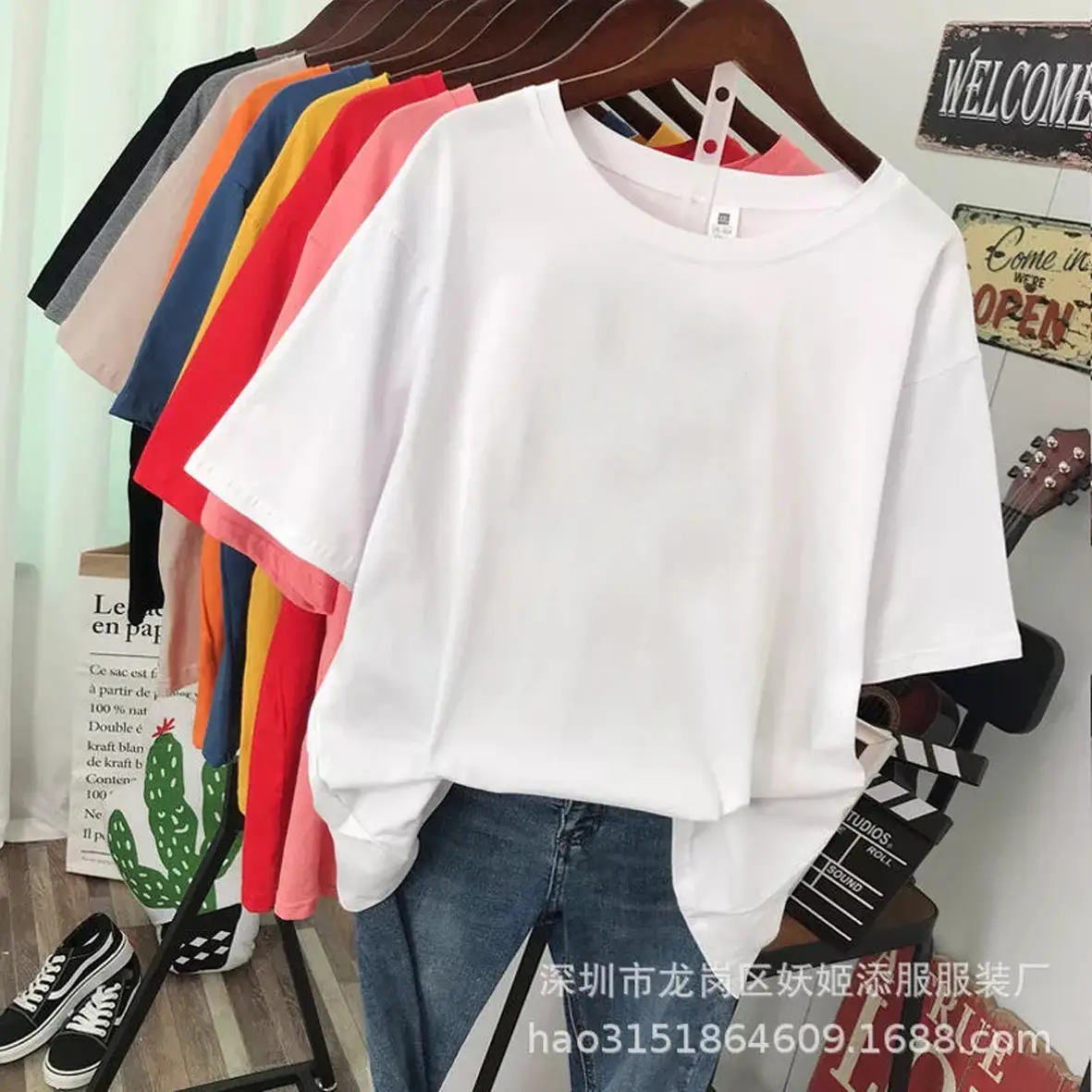Women's Short Sleeve T-Shirt White 9.9 Free Shipping
