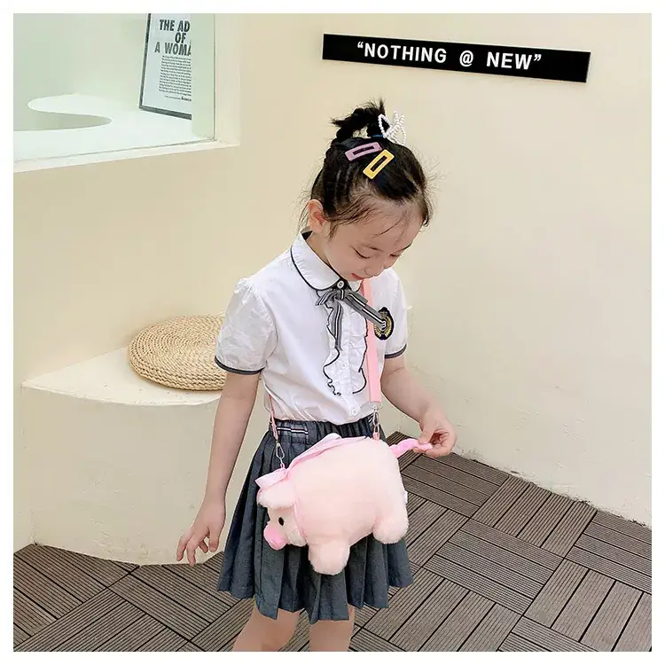 Pink Pig Plush Shoulder Bag for Girls — feature 10