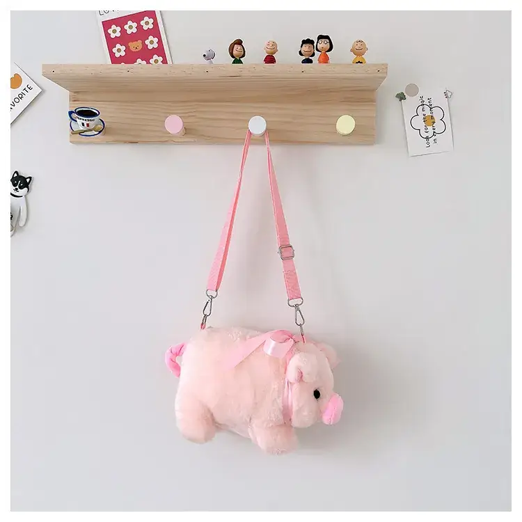 Pink Pig Plush Shoulder Bag for Girls — feature 17