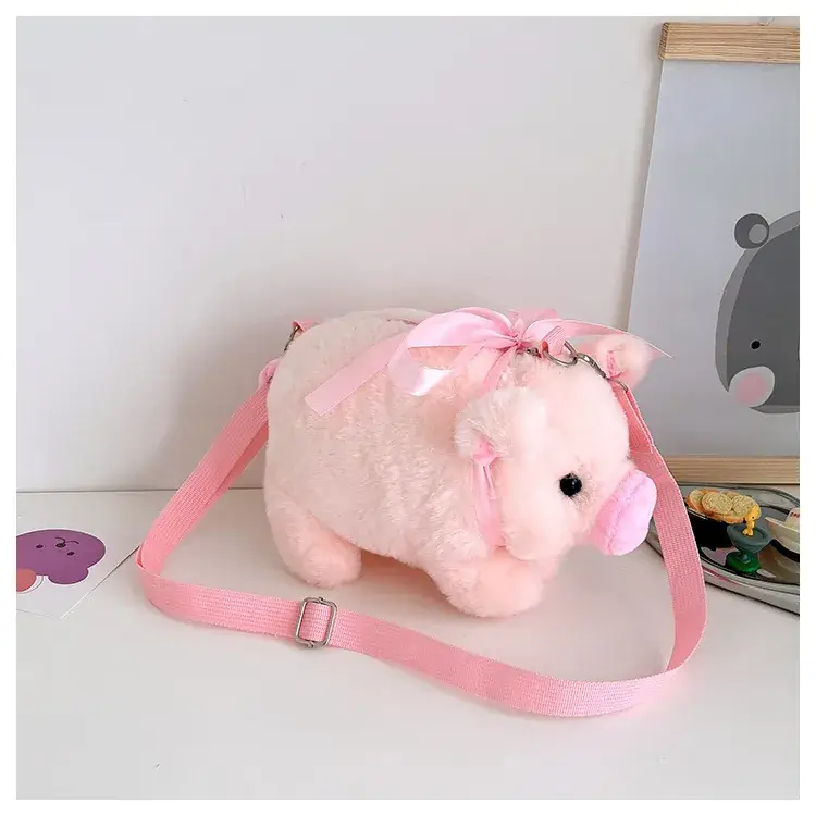 Pink Pig Plush Shoulder Bag for Girls — feature 18