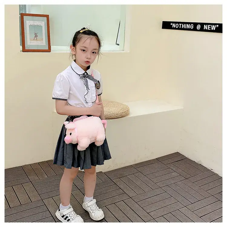 Pink Pig Plush Shoulder Bag for Girls — feature 8