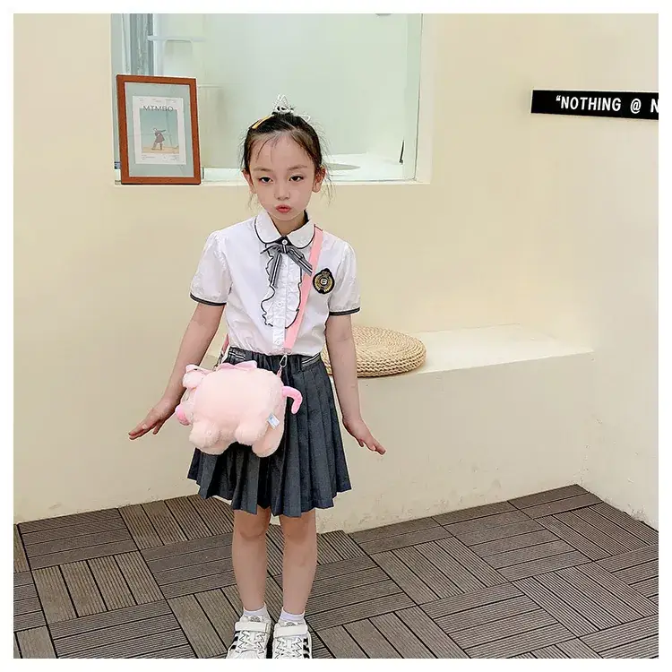Pink Pig Plush Shoulder Bag for Girls — feature 9