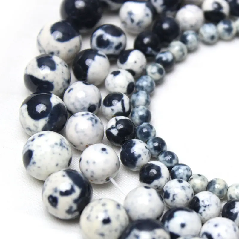 Black & White Marble Stone Beads for Jewelry Making