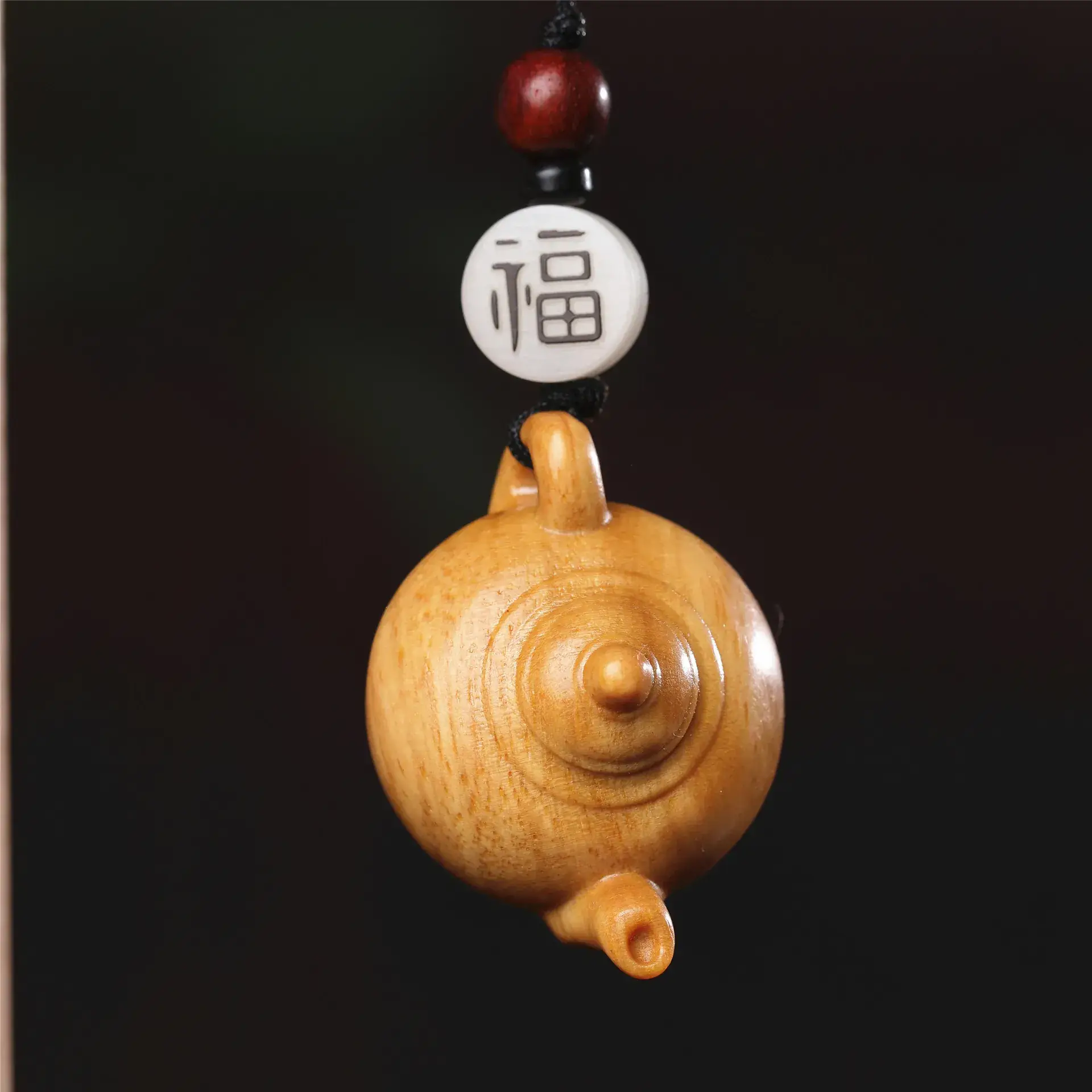 Hu Wooden Mobile Phone Pendant Gift Keychain - Image 2