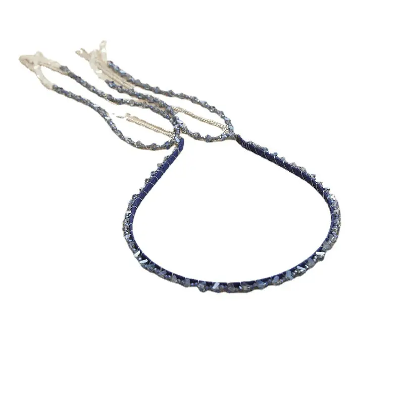Graded Crystal Beaded Hair Band with Tassels