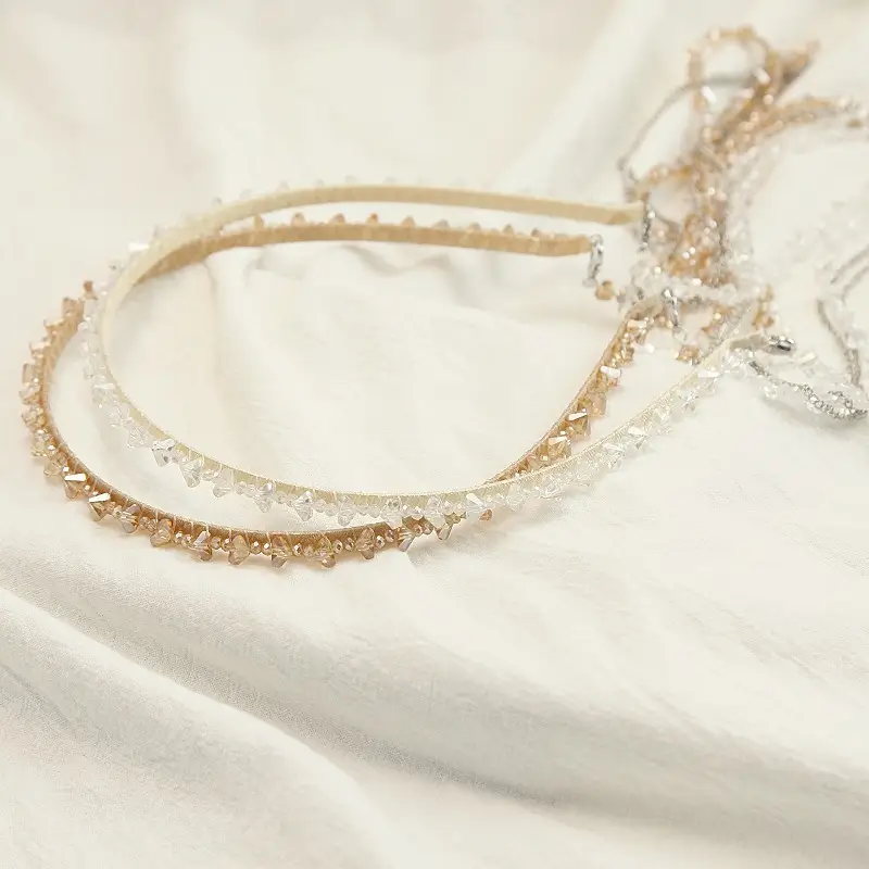 Graded Crystal Beaded Hair Band with Tassels — feature 11