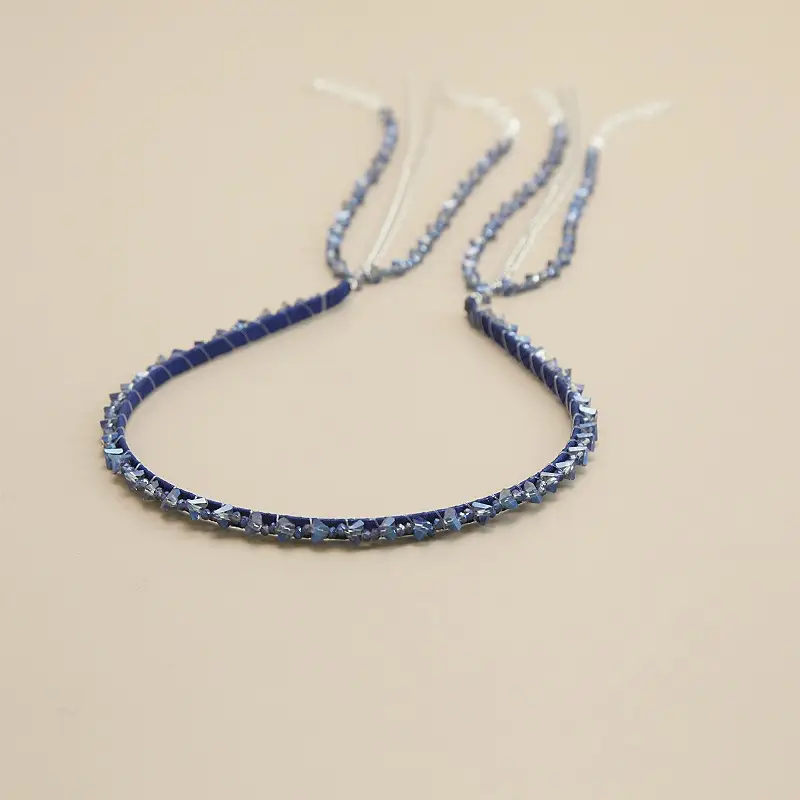 Graded Crystal Beaded Hair Band with Tassels — feature 19