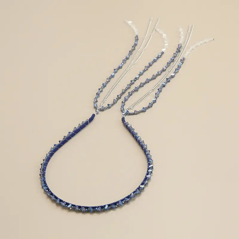 Graded Crystal Beaded Hair Band with Tassels — feature 20