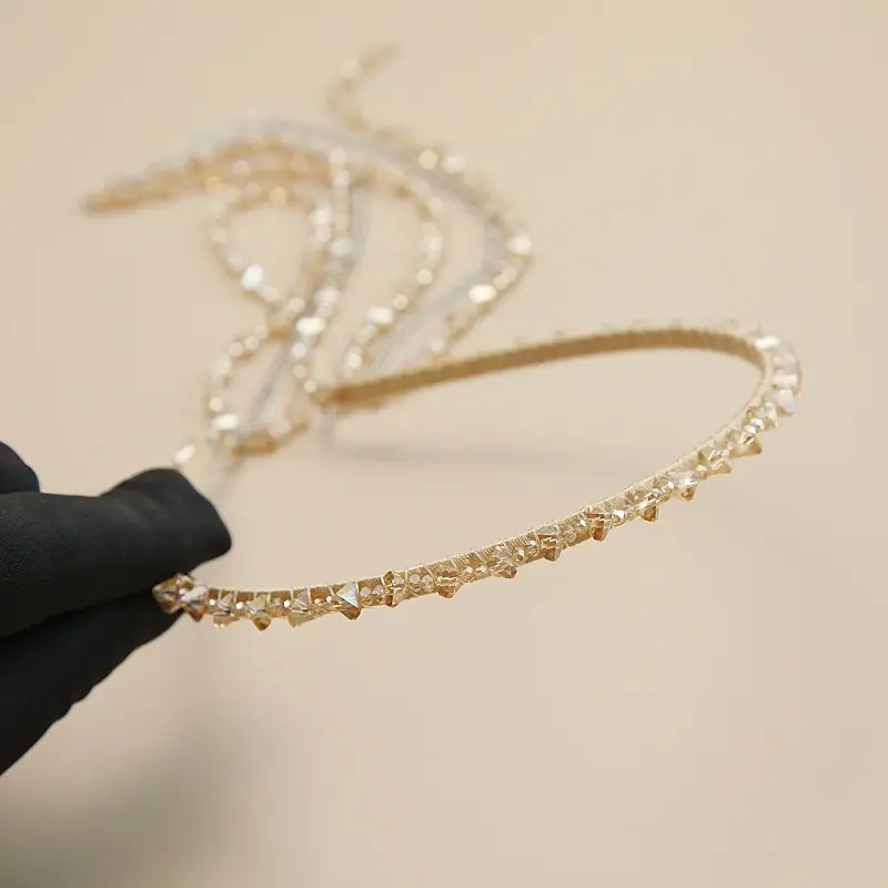 Graded Crystal Beaded Hair Band with Tassels — feature 25