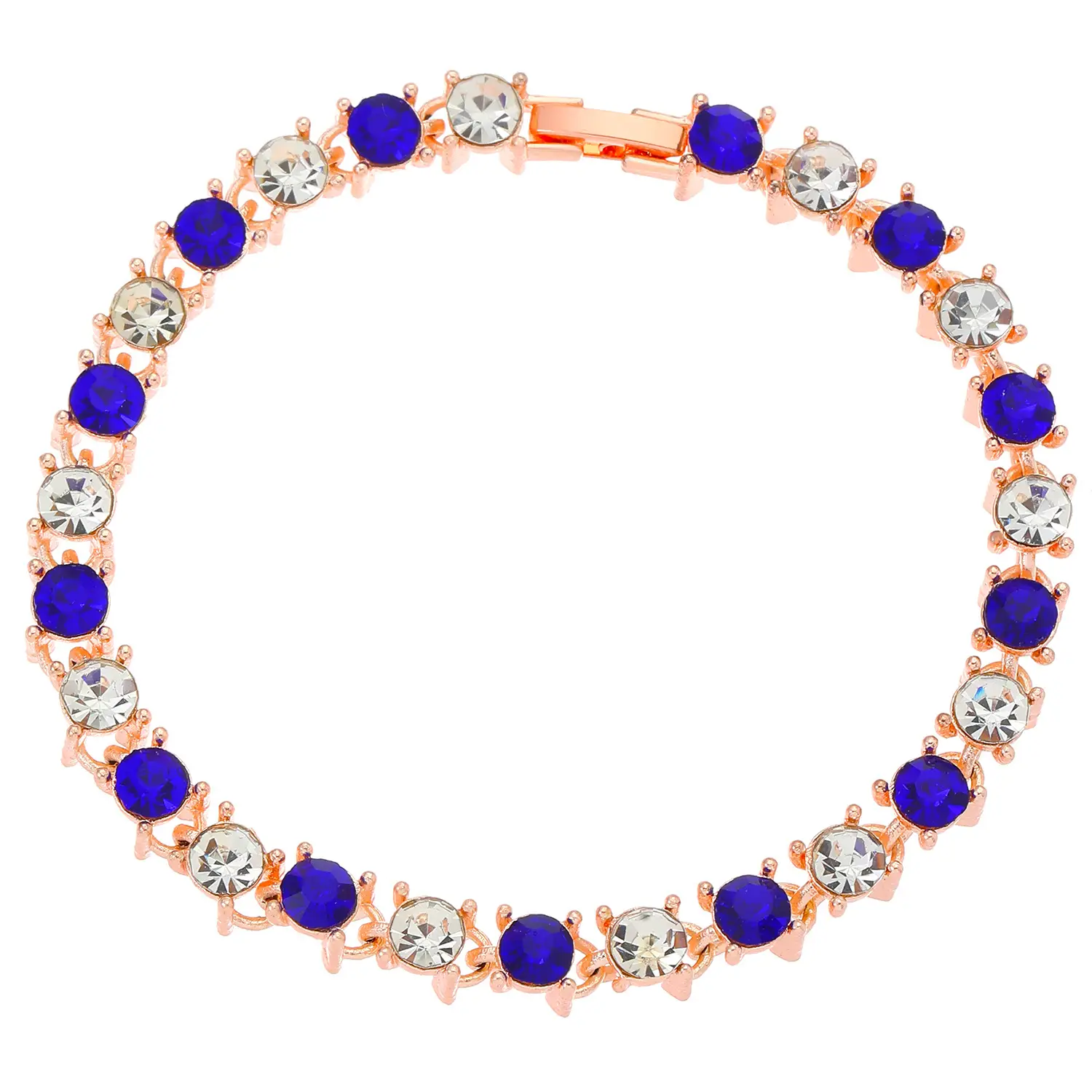 Blue Crystal Water Drop Necklace Set for Women