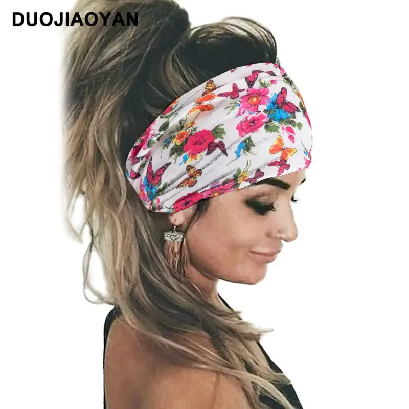 European American Butterfly Elastic Headband with Anti-Sweat Print - Image 6