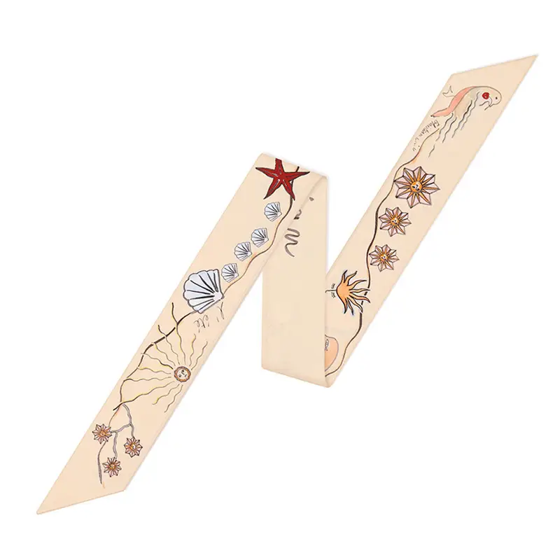 Small Silk Scarf Women Spring Autumn Korean Style Thin Narrow Long Scarf Hair Elegant Ribbon Suit Cheongsam Belt