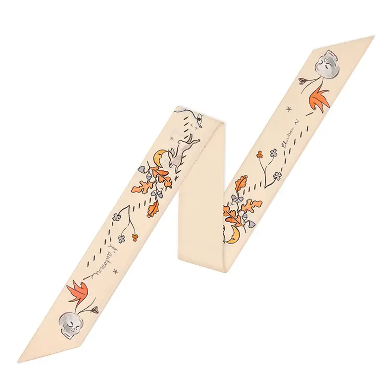 Small Silk Scarf Women Spring Autumn Korean Style Thin Narrow Long Scarf Hair Elegant Ribbon Suit Cheongsam Belt