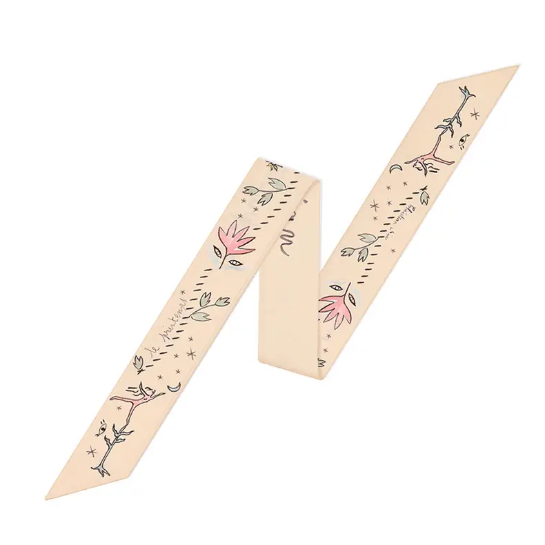 Small Silk Scarf Women Spring Autumn Korean Style Thin Narrow Long Scarf Hair Elegant Ribbon Suit Cheongsam Belt