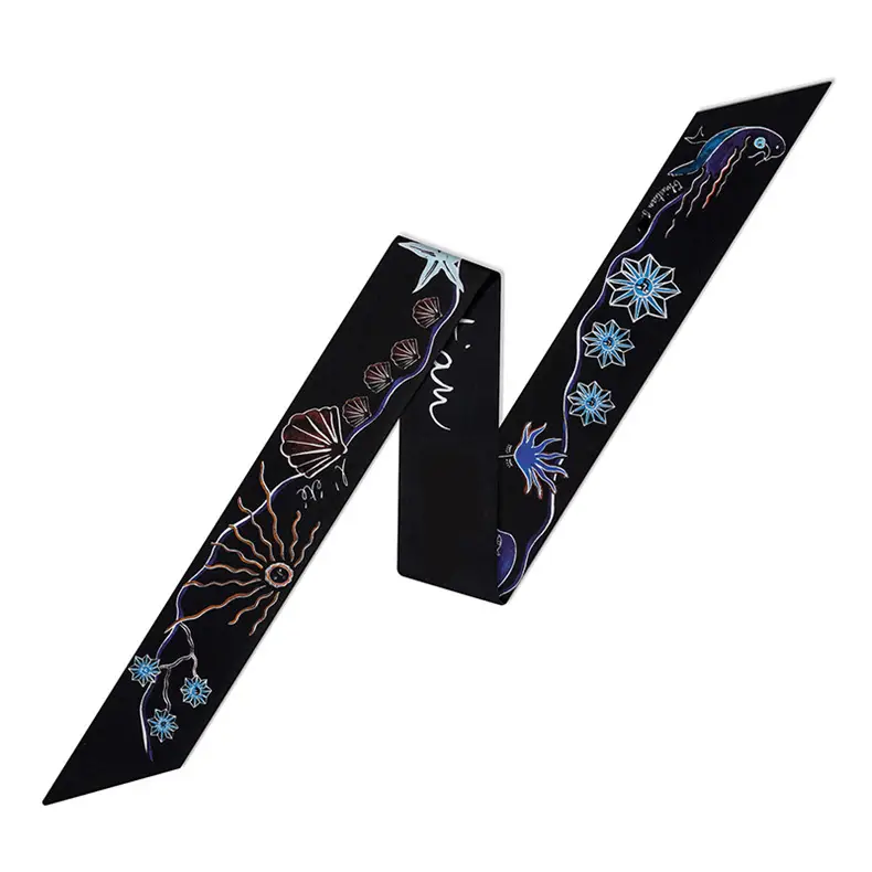 Small Silk Scarf Women Spring Autumn Korean Style Thin Narrow Long Scarf Hair Elegant Ribbon Suit Cheongsam Belt