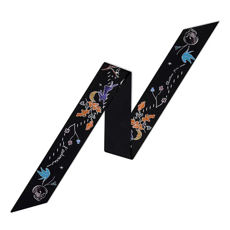 Small Silk Scarf Women Spring Autumn Korean Style Thin Narrow Long Scarf Hair Elegant Ribbon Suit Cheongsam Belt